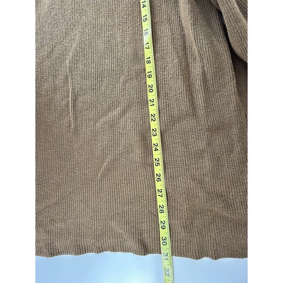 J Jill Women Sweater 2X Red Tunic Rib Knit Long Sleeve V Neck Pullover Brown Tan - Picture 14 of 15